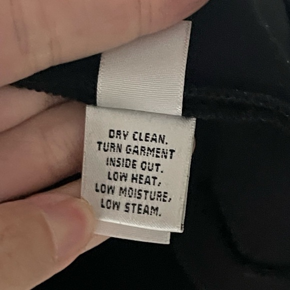 St. John Caviar Black Milano Knit Stretch Wool Alexa Pants Back of Ankle Slit 6 - Picture 10 of 10